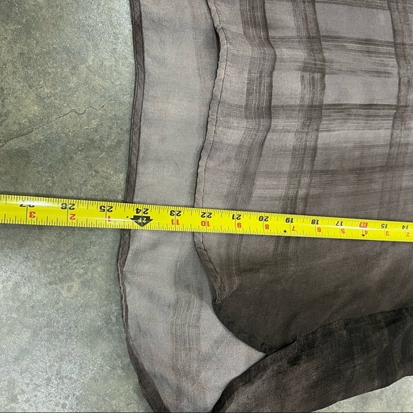 Eileen Fisher 100% Silk Sheer Abstract Gray 3/4 Sleeve Blouse Sz S Lagenlook EUC - Picture 8 of 9